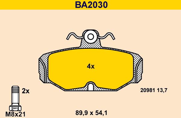 Barum BA2030 - Brake Pad Set, disc brake autospares.lv