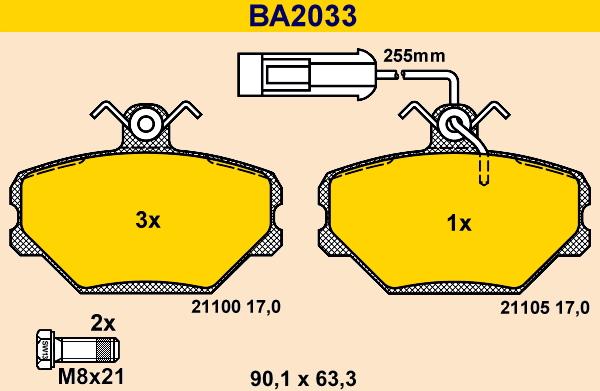 Barum BA2033 - Brake Pad Set, disc brake autospares.lv
