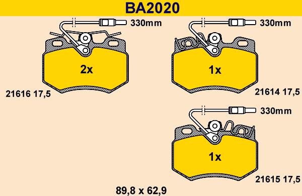 Barum BA2020 - Brake Pad Set, disc brake autospares.lv