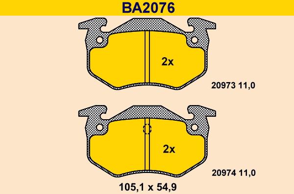 Barum BA2076 - Brake Pad Set, disc brake autospares.lv