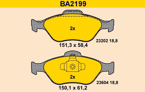 Barum BA2199 - Brake Pad Set, disc brake autospares.lv