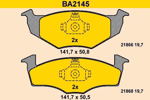 Barum BA2145 - Brake Pad Set, disc brake autospares.lv