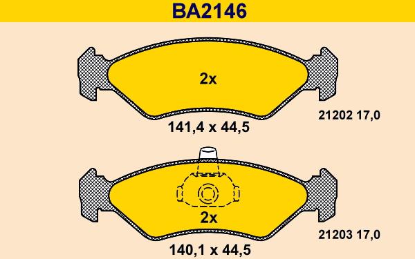 Barum BA2146 - Brake Pad Set, disc brake autospares.lv