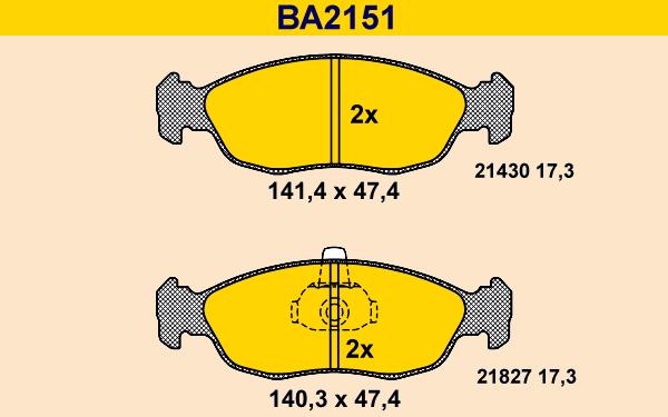 Barum BA2151 - Brake Pad Set, disc brake autospares.lv