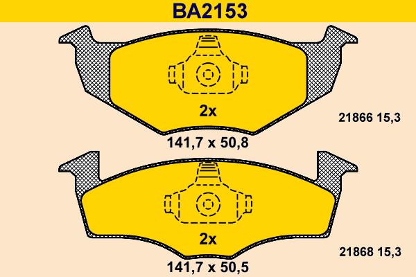 Barum BA2153 - Brake Pad Set, disc brake autospares.lv