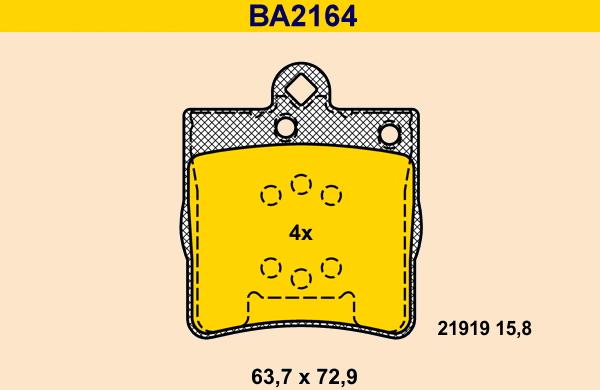 Barum BA2164 - Brake Pad Set, disc brake autospares.lv