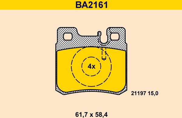 Barum BA2161 - Brake Pad Set, disc brake autospares.lv