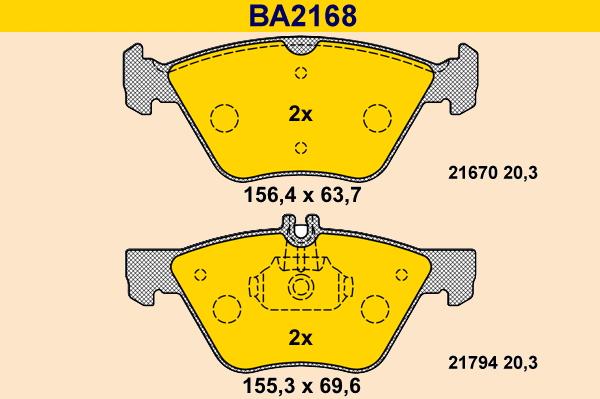 Barum BA2168 - Brake Pad Set, disc brake autospares.lv