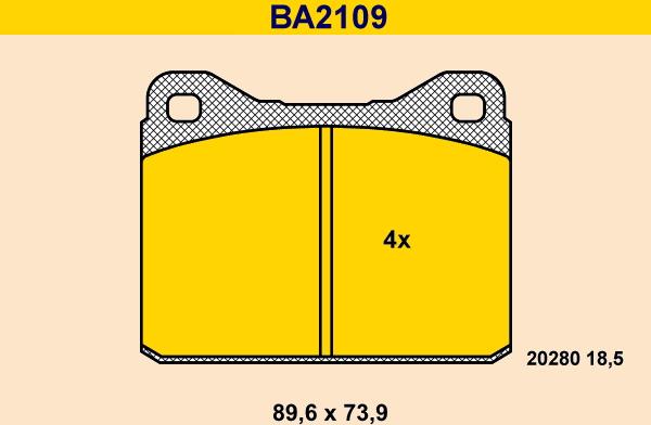 Barum BA2109 - Brake Pad Set, disc brake autospares.lv