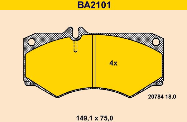 Barum BA2101 - Brake Pad Set, disc brake autospares.lv