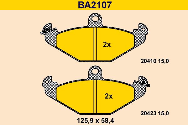 Barum BA2107 - Brake Pad Set, disc brake autospares.lv