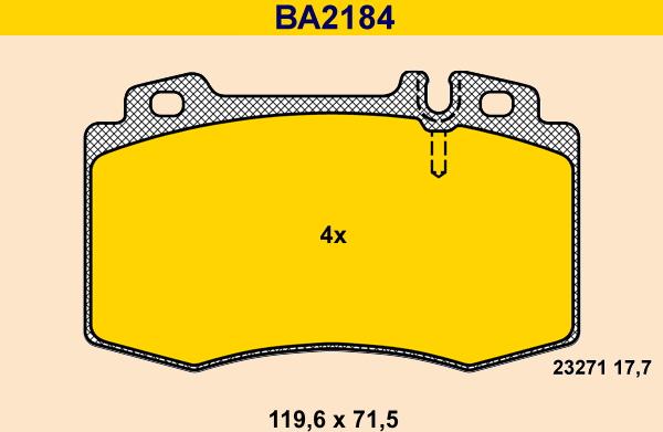 Barum BA2184 - Brake Pad Set, disc brake autospares.lv