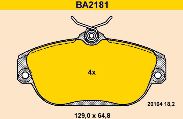 Barum BA2181 - Brake Pad Set, disc brake autospares.lv