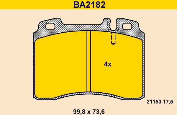 Barum BA2182 - Brake Pad Set, disc brake autospares.lv