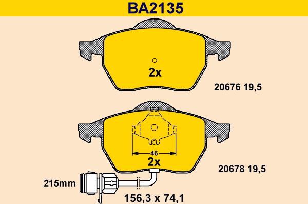 Barum BA2135 - Brake Pad Set, disc brake autospares.lv