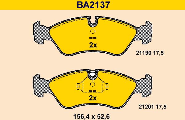 Barum BA2137 - Brake Pad Set, disc brake autospares.lv