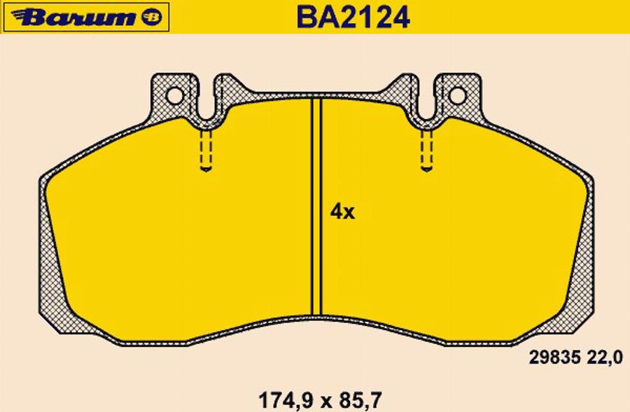 Barum BA2124 - Brake Pad Set, disc brake autospares.lv