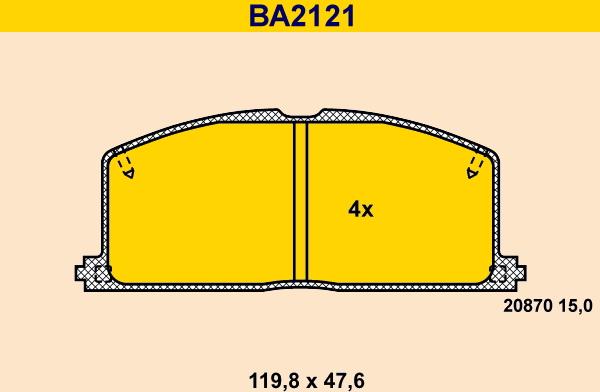 Barum BA2121 - Brake Pad Set, disc brake autospares.lv