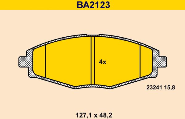 Barum BA2123 - Brake Pad Set, disc brake autospares.lv