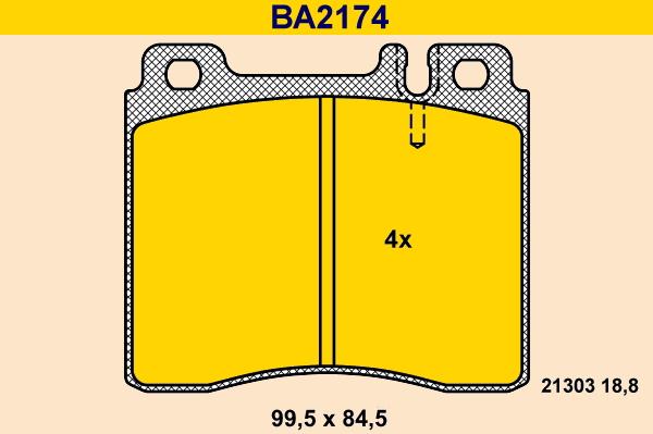 Barum BA2174 - Brake Pad Set, disc brake autospares.lv