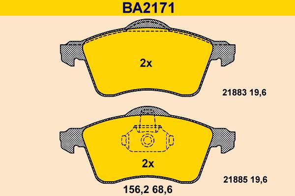 Barum BA2171 - Brake Pad Set, disc brake autospares.lv