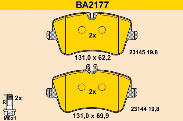 Barum BA2177 - Brake Pad Set, disc brake autospares.lv