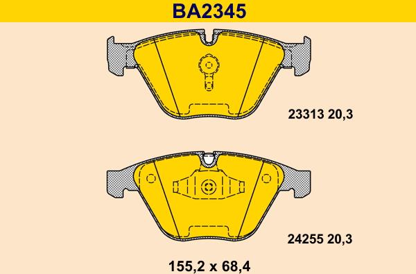 Barum BA2345 - Brake Pad Set, disc brake autospares.lv