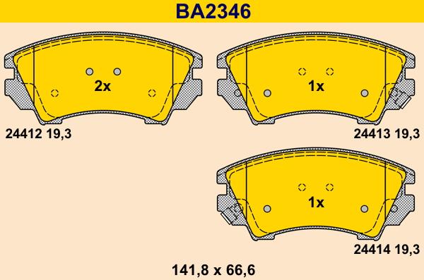 Barum BA2346 - Brake Pad Set, disc brake autospares.lv