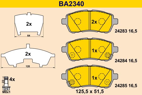 Barum BA2340 - Brake Pad Set, disc brake autospares.lv