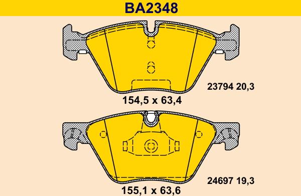 Barum BA2348 - Brake Pad Set, disc brake autospares.lv