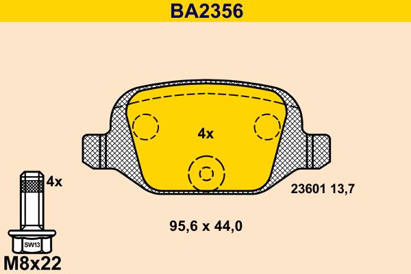 Barum BA2356 - Brake Pad Set, disc brake autospares.lv