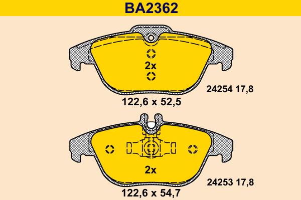 Barum BA2362 - Brake Pad Set, disc brake autospares.lv