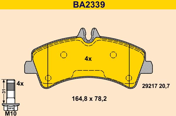 Barum BA2339 - Brake Pad Set, disc brake autospares.lv