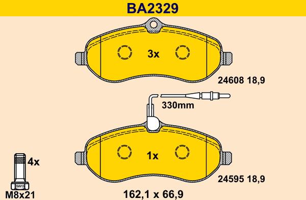 Barum BA2329 - Brake Pad Set, disc brake autospares.lv