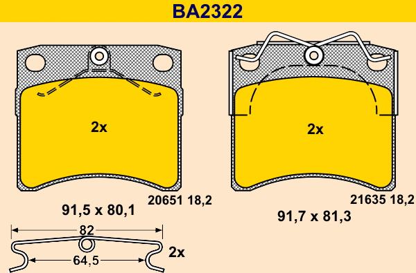 Barum BA2322 - Brake Pad Set, disc brake autospares.lv