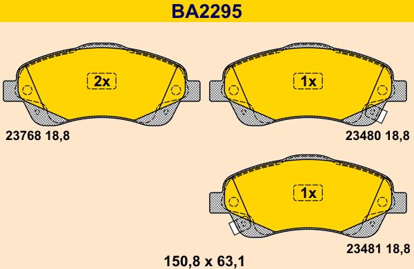 Barum BA2295 - Brake Pad Set, disc brake autospares.lv