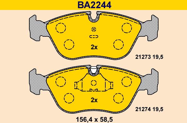 Barum BA2244 - Brake Pad Set, disc brake autospares.lv