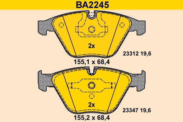 Barum BA2245 - Brake Pad Set, disc brake autospares.lv