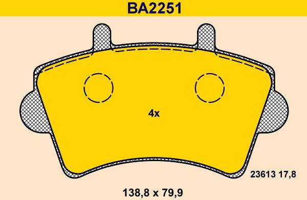 Barum BA2251 - Brake Pad Set, disc brake autospares.lv