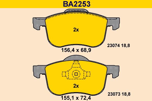 Barum BA2253 - Brake Pad Set, disc brake autospares.lv