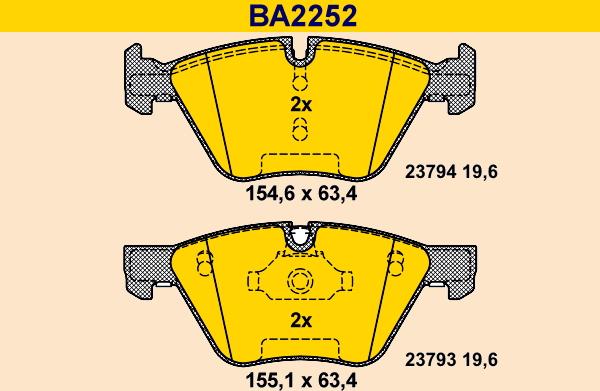 Barum BA2252 - Brake Pad Set, disc brake autospares.lv