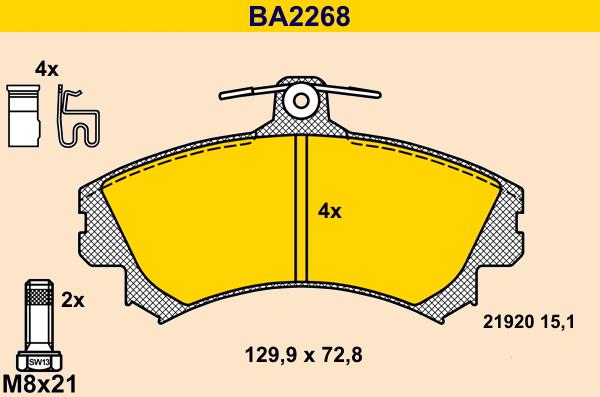 Barum BA2268 - Brake Pad Set, disc brake autospares.lv
