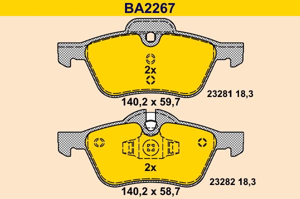 Barum BA2267 - Brake Pad Set, disc brake autospares.lv