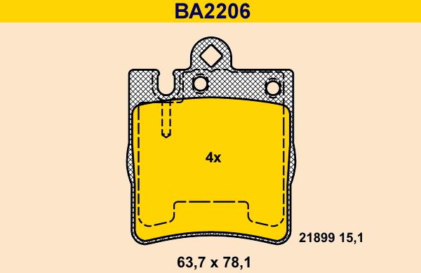 Barum BA2206 - Brake Pad Set, disc brake autospares.lv