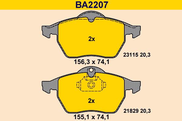 Barum BA2207 - Brake Pad Set, disc brake autospares.lv
