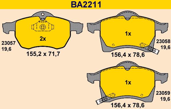 Barum BA2211 - Brake Pad Set, disc brake autospares.lv