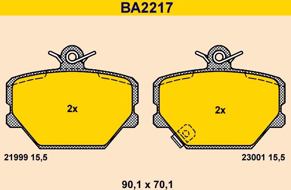 Barum BA2217 - Brake Pad Set, disc brake autospares.lv