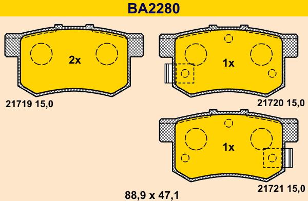 Barum BA2280 - Brake Pad Set, disc brake autospares.lv