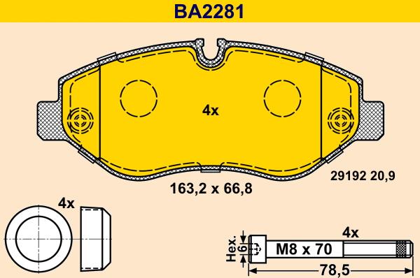 Barum BA2281 - Brake Pad Set, disc brake autospares.lv