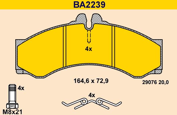 Barum BA2239 - Brake Pad Set, disc brake autospares.lv